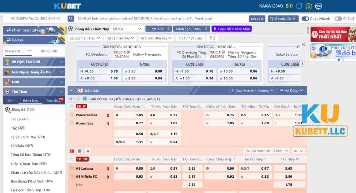 SABA sports Sân chơi bóng đá là môn SABA sport phổ biến.