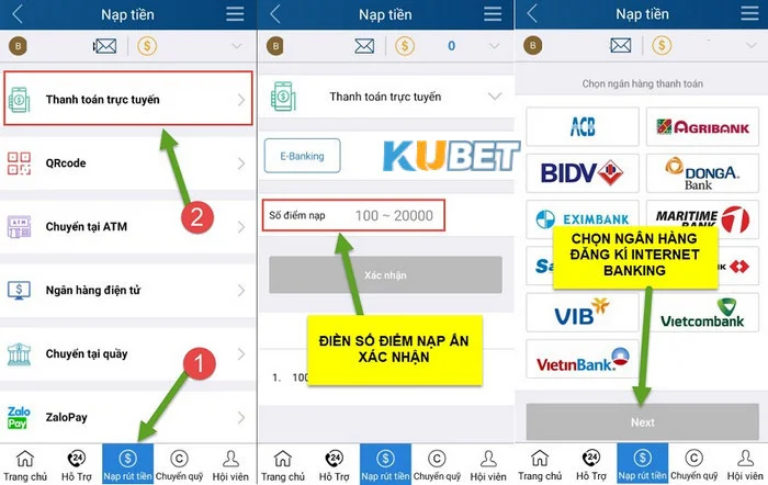Nạp Tiền Kubet Nạp tiền Kubet bằng thanh toán trực tuyến