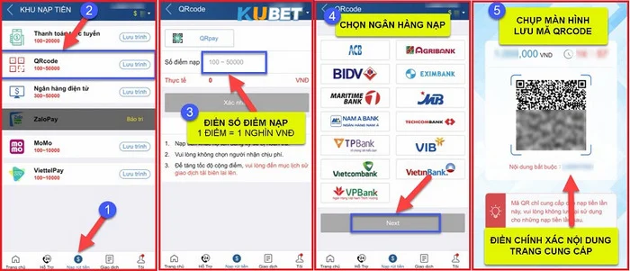 Nạp Tiền Kubet Chỉ dẫn nạp tiền Kubet bằng mã QR