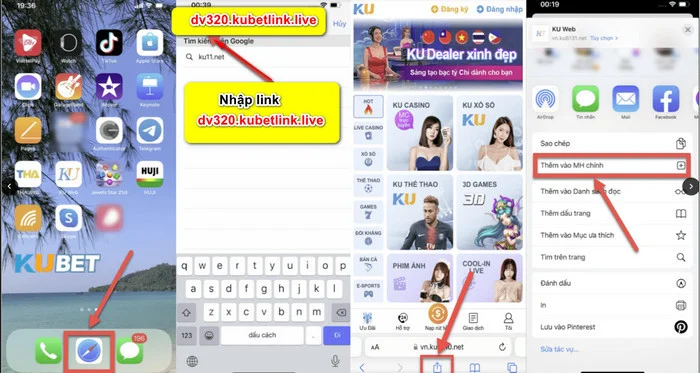 Tải Kubet Hướng dẫn lưu link Kubet về iOS rất dễ dàng.