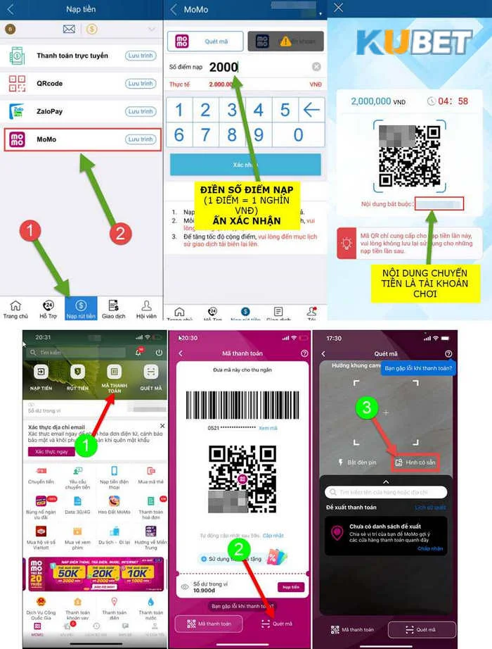 Nạp Tiền Kubet Thanh toán nạp Kubet qua ví Momo